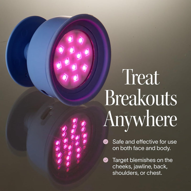 Blue + Red Light Acne Wand — USB charging port and product detail