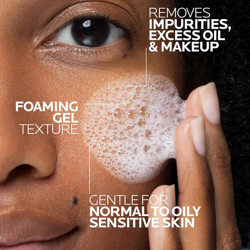 Toleriane Foaming Cleanser — soft airy lather texture on hands