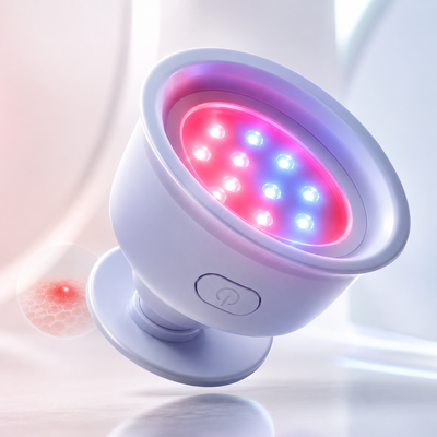 Blue + Red Light Acne Therapy Wand — device on clean white background