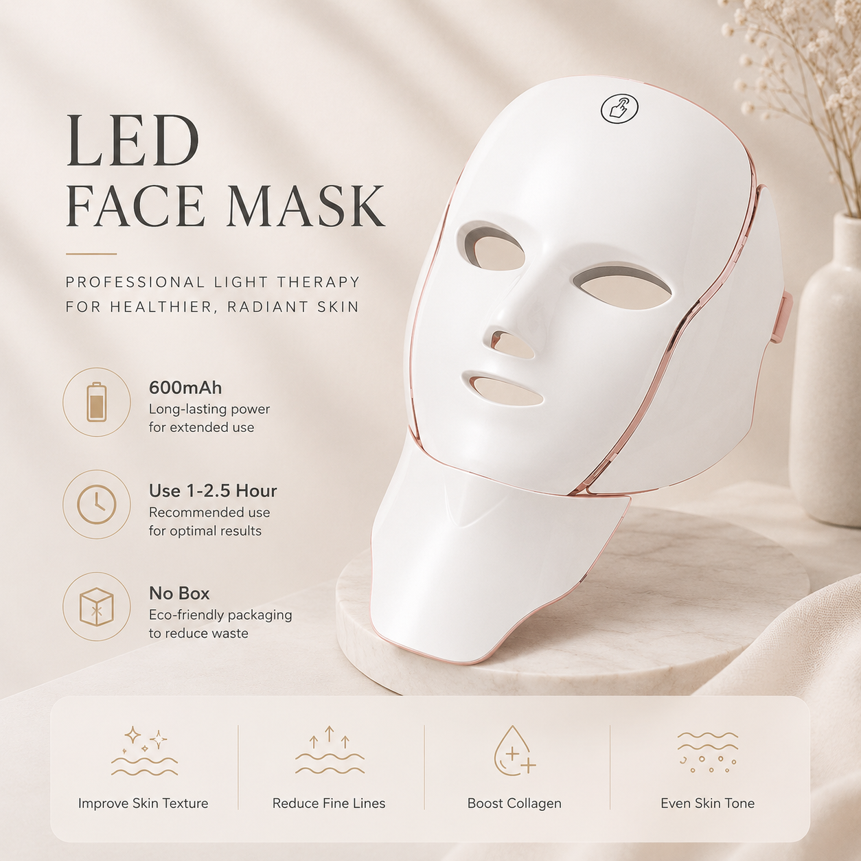 GlowFix™ 7-Color LED Light Therapy Mask – Face & Neck Anti-Aging Treatment