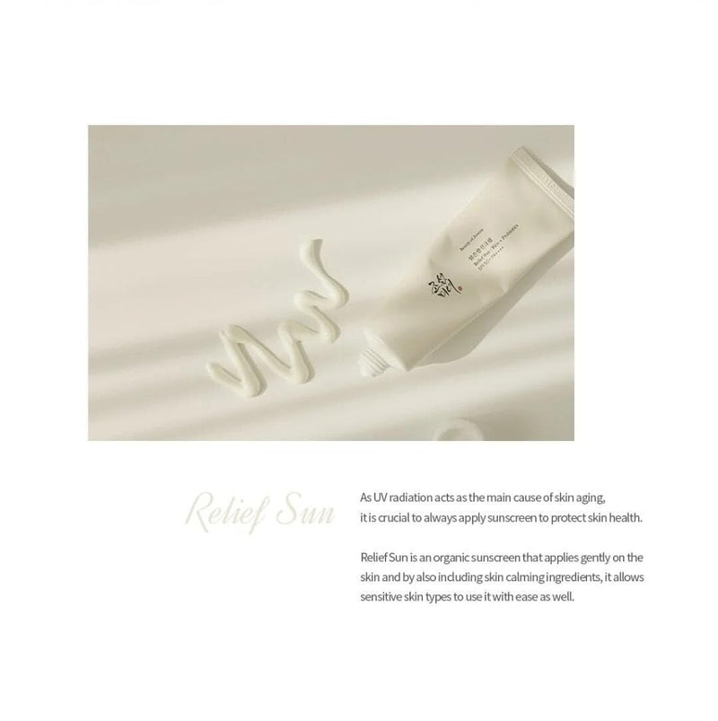 Beauty of Joseon Relief Sun SPF 50+ 2-Pack — product and lifestyle flat lay