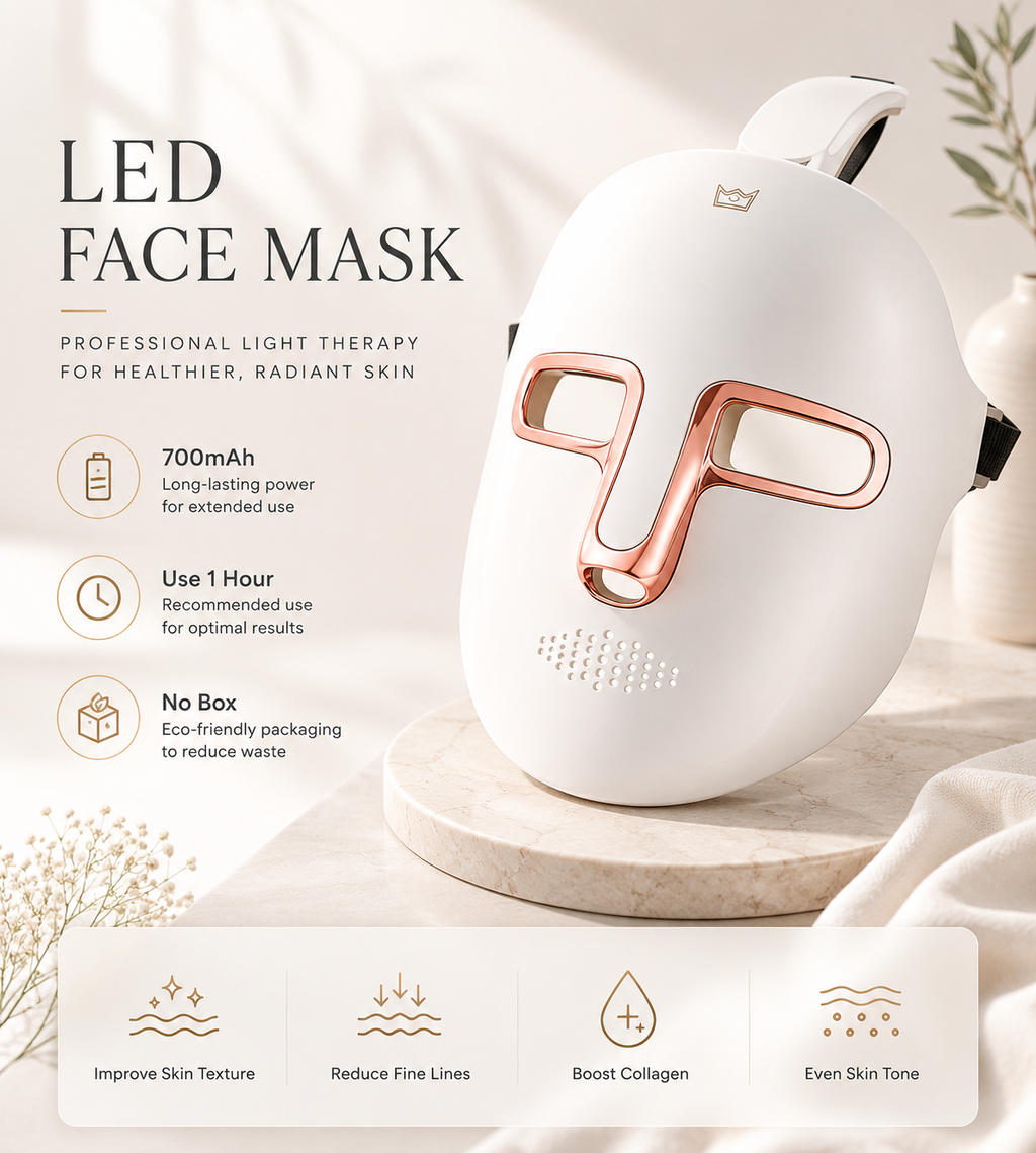 GlowFix™ 7-Color LED Light Therapy Mask – Face & Neck Anti-Aging Treatment