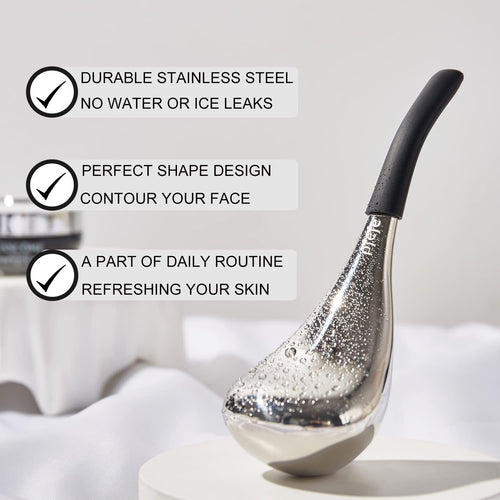 Stainless Steel Ice Globes for Facial Skin Care - Cryo Sticks for Women, Esthetician Supplies with Storage Case