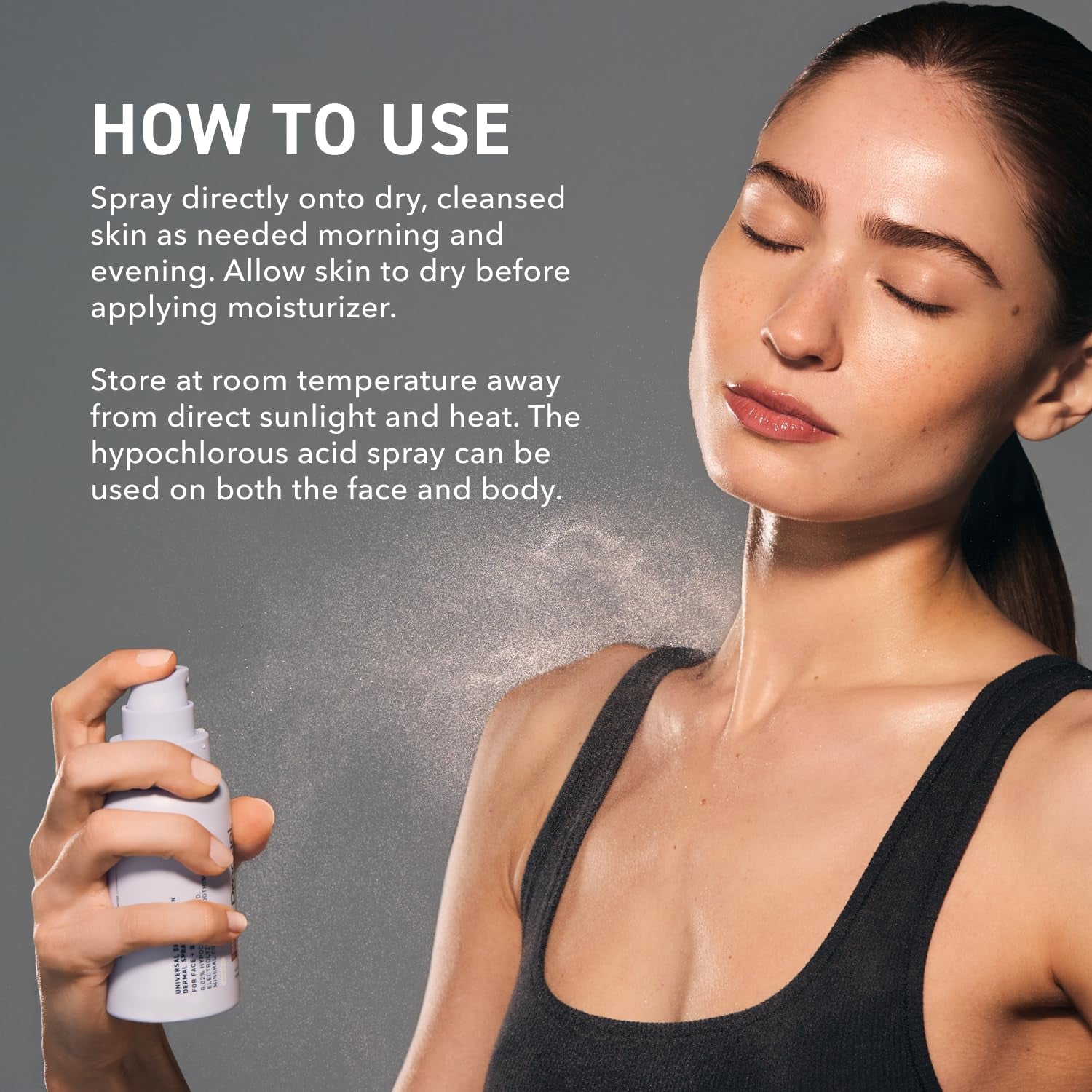 Skin Universal Skin Solution Hypochlorous Acid Spray for Face and Body. Fine Mist HOCL Facial Cleanser and Dermal Spray with Minerals & Electrolyzed Water - Ph-Stabilized Care. 4Oz
