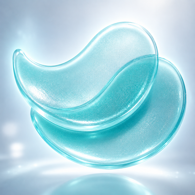 Collagen Under-Eye Patches 30 Pairs — box and individual patches on white background