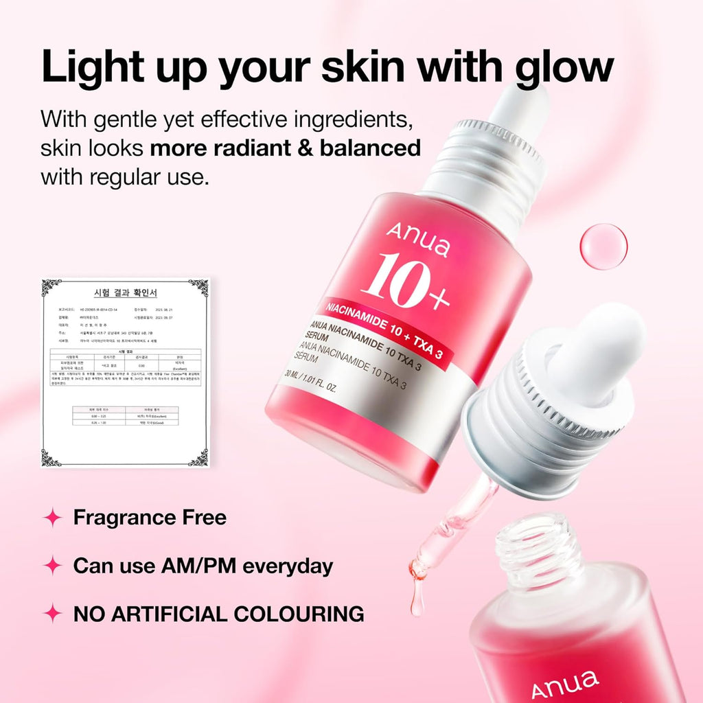 Niacinamide 10 + TXA 4 Serum, Dark Spot Care, Hyaluronic Acid, Tranexamic Acid, Lightweight & Hydrating All-In-One Daily Facial Serum for Glass Skin, Korean Skincare, 1.01 Fl.Oz