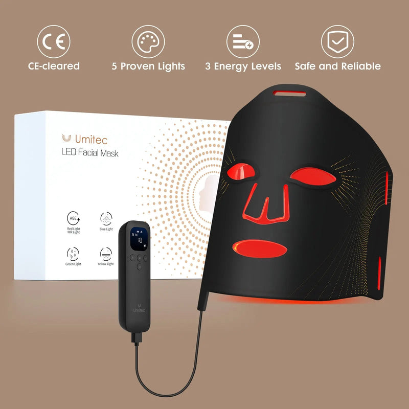 Umitec LED Therapy Face Mask — black colorway product detail