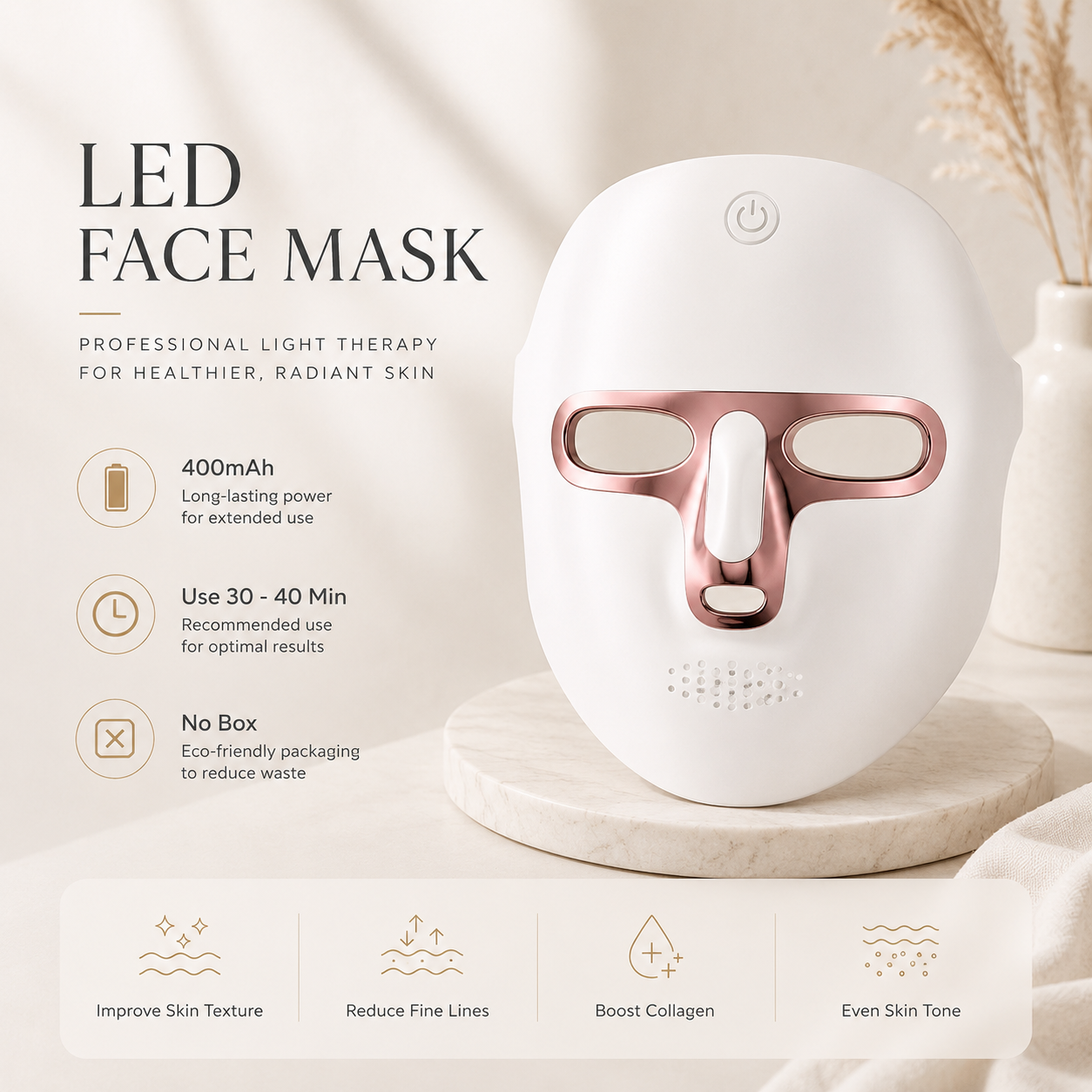 GlowFix™ 7-Color LED Light Therapy Mask – Face & Neck Anti-Aging Treatment