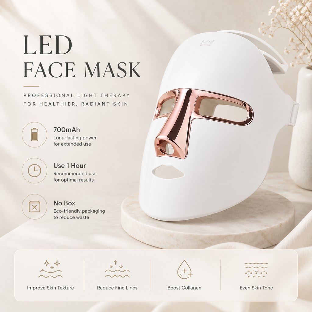 GlowFix™ 7-Color LED Light Therapy Mask – Face & Neck Anti-Aging Treatment