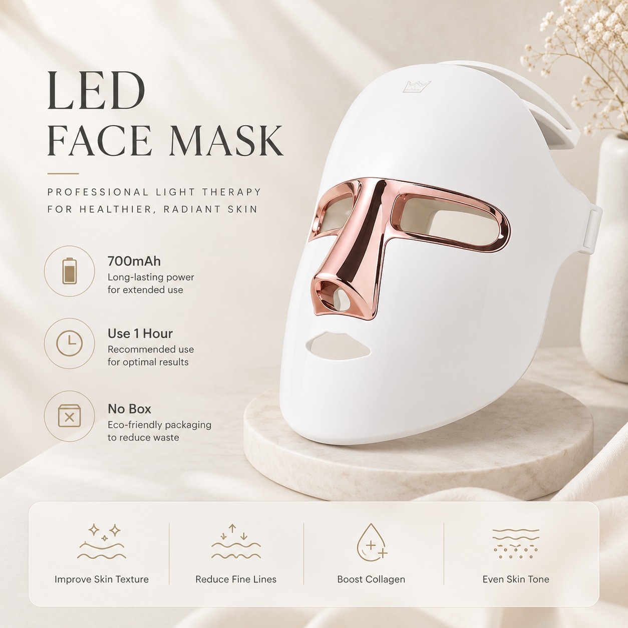 GlowFix™ 7-Color LED Light Therapy Mask – Face & Neck Anti-Aging Treatment