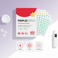 Hydrocolloid Pimple Patches — star-shaped patches on purple background